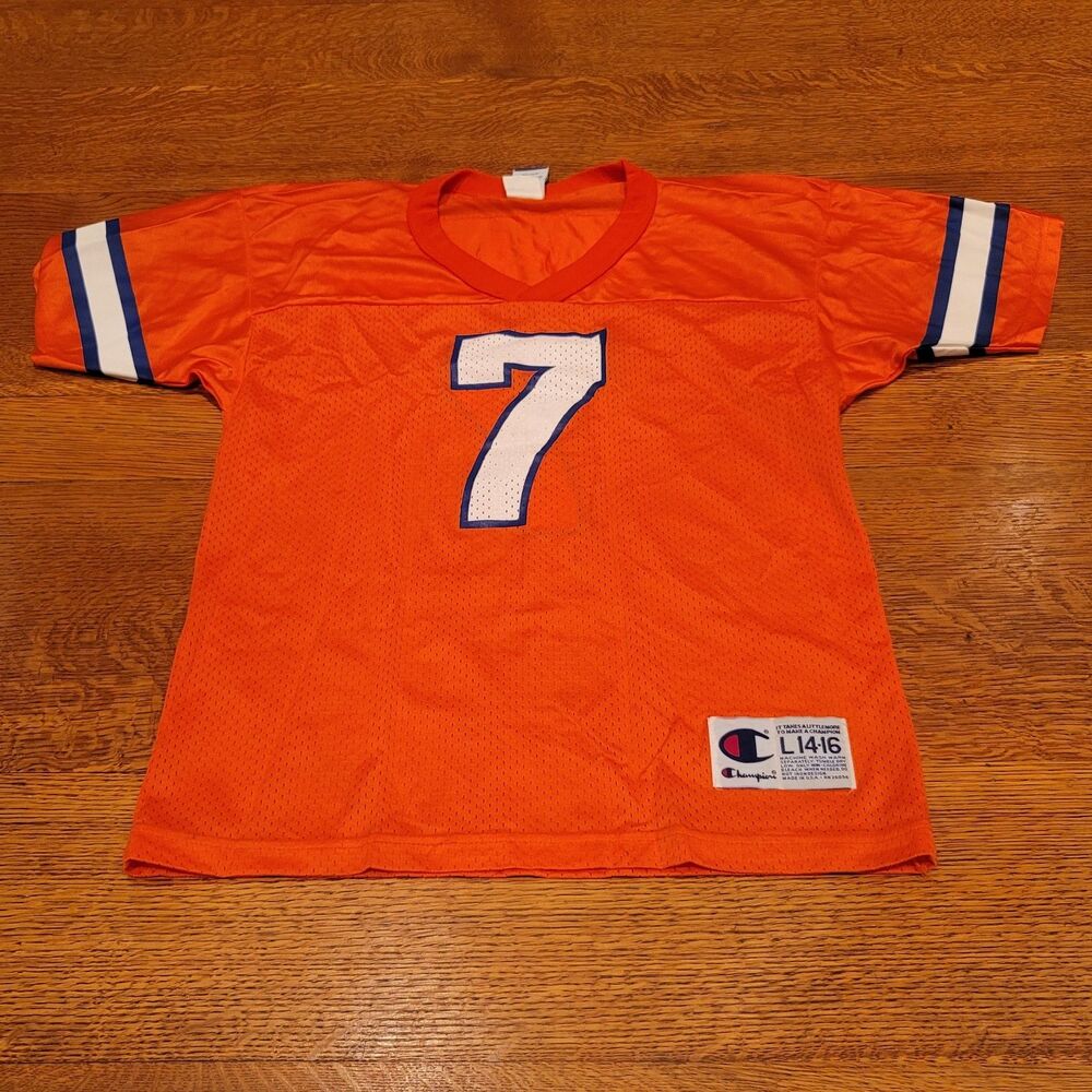 John Elway Denver Broncos #7 Vintage 90s Champion Jersey Youth Large 14-16